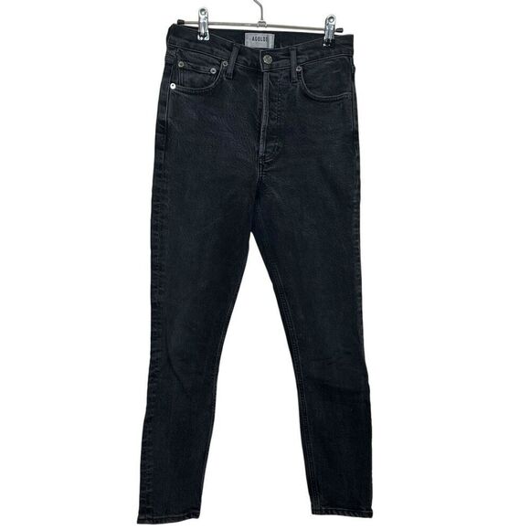 Agolde Nico High Rise Slim Jeans Compilation Black Women’s Size 24 Cotton - Picture 2 of 13